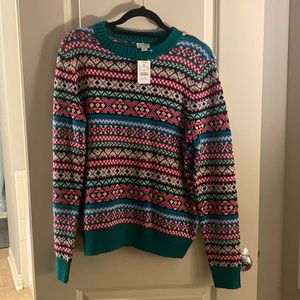 NWT J Crew Fair Isle Sweater. Size L.